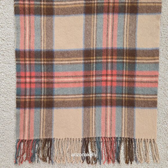 NWOT Antique Stewart Tartan Wool Scarf Oversized with Fringe - Picture 2 of 12